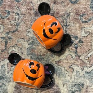 Orange and Black Mickey Mouse Pumpkin Mugs
